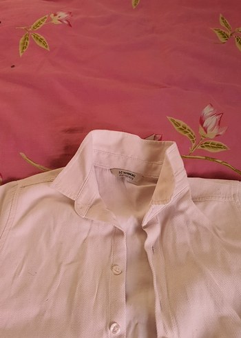 Düğmeli Kısa Kollu Kadın Keten Gömlek - Görsel 3