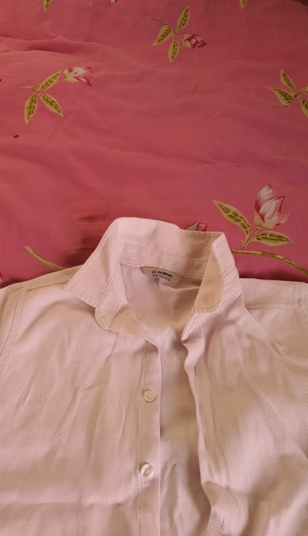 Düğmeli Kısa Kollu Kadın Keten Gömlek - Görsel 3