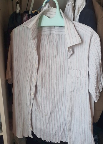 Düğmeli Keten Uzun Kollu Gömlek - Görsel 6