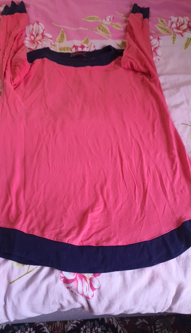 Pembe Uzun Kollu Hamile Bluzu - Görsel 4