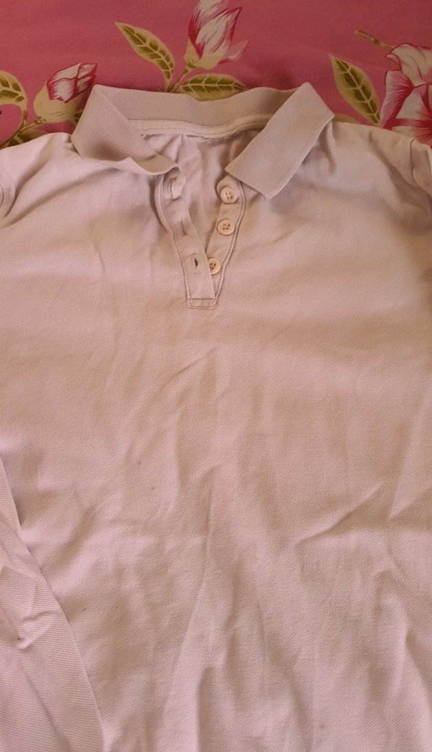 Kızlar için beyaz, düğmeli, uzun kollu gömlek - Görsel 3