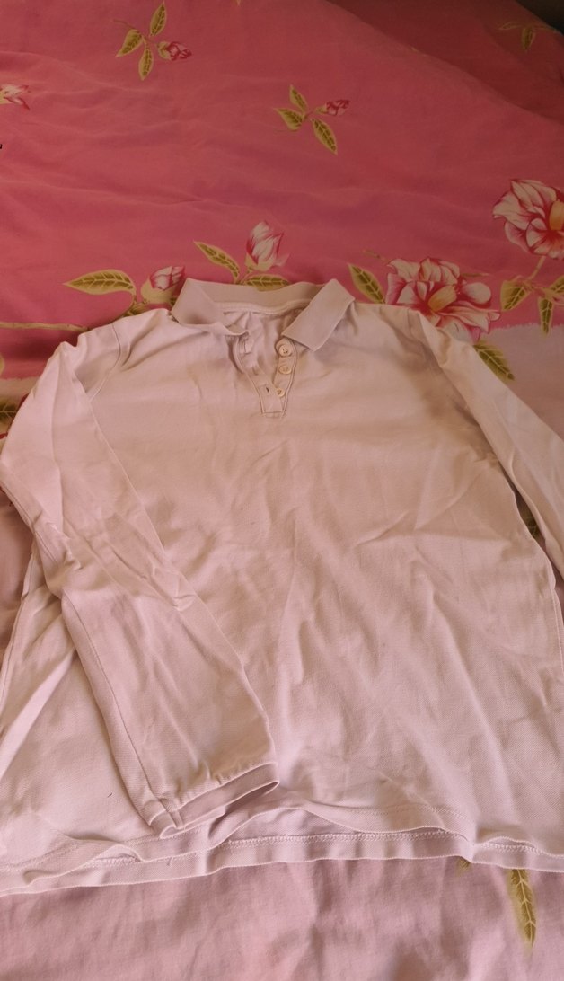 Kızlar için beyaz, düğmeli, uzun kollu gömlek - Görsel 2