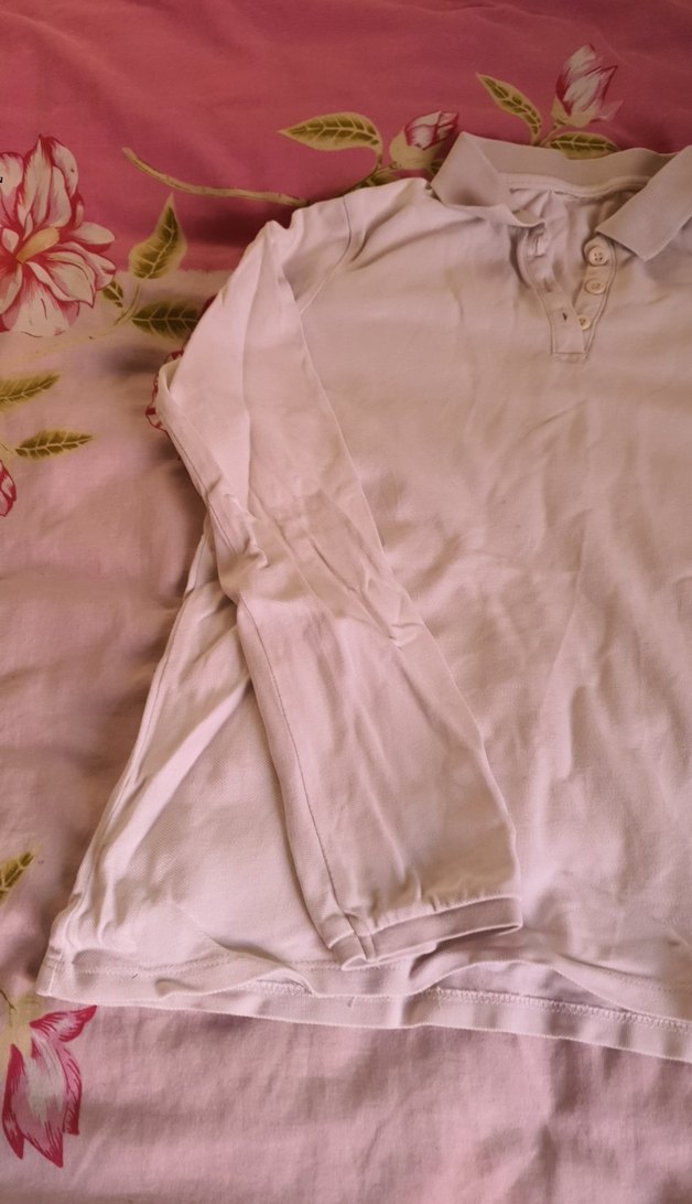 Kızlar için beyaz, düğmeli, uzun kollu gömlek - Görsel 5