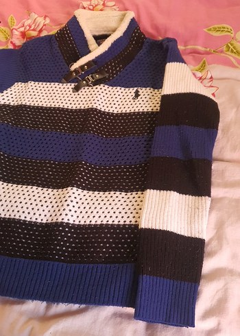 Çok Renkli Erkek Örgü Kazak - Görsel 2