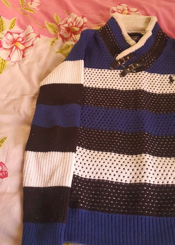 Çok Renkli Erkek Örgü Kazak - Görsel 4