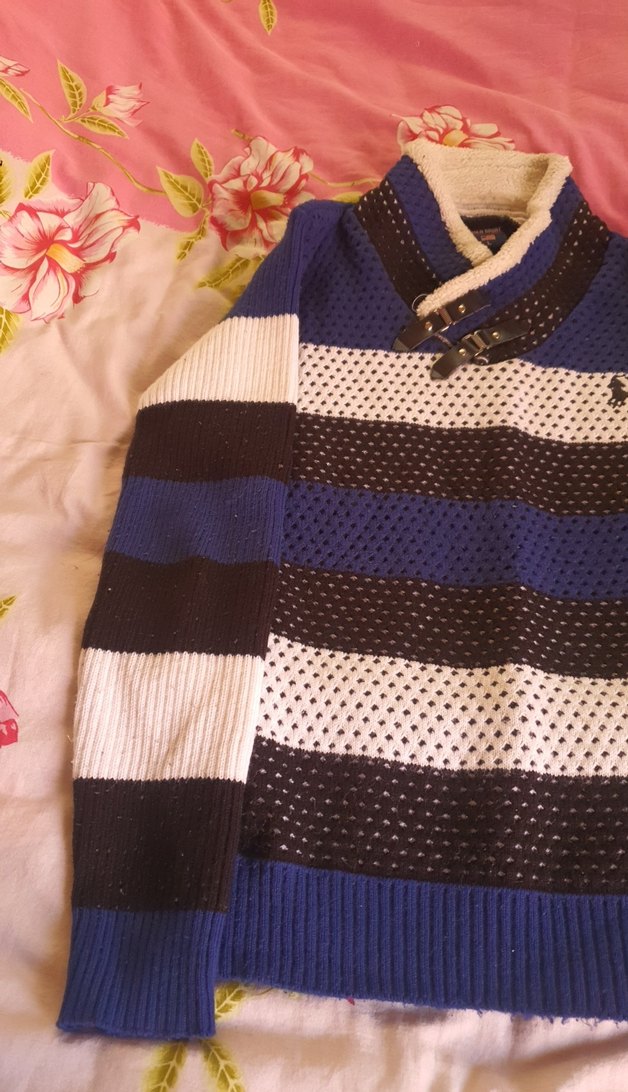 Çok Renkli Erkek Örgü Kazak - Görsel 5