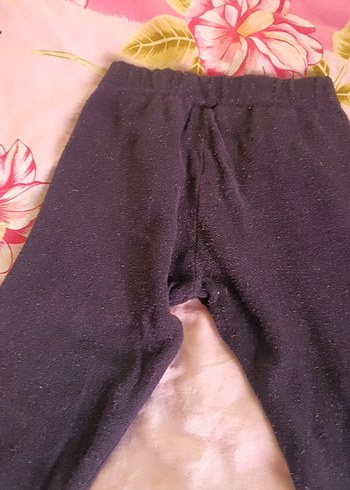 Kız Çocuk Siyah Sıkı Fit Kadife Tayt - Görsel 2