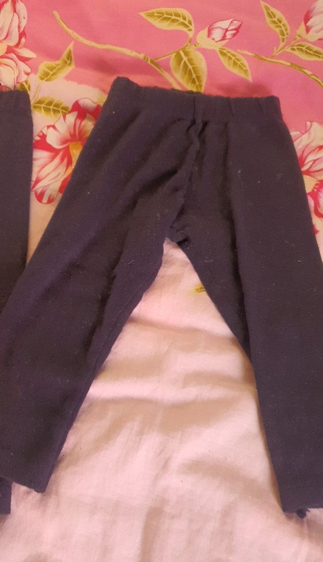 Kız Çocuk Siyah Sıkı Fit Kadife Tayt - Görsel 3