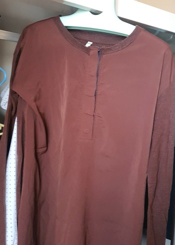 Bordo V Yakalı Salaş Hamile Tunik - Görsel 6