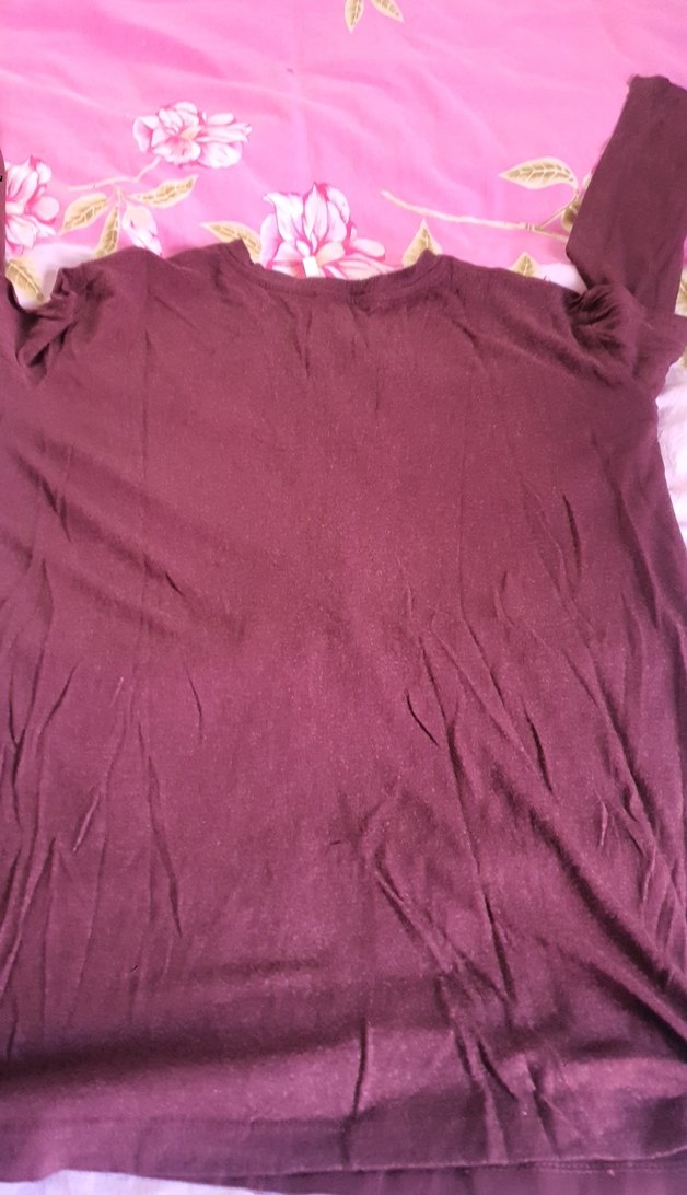 Bordo V Yakalı Salaş Hamile Tunik - Görsel 3