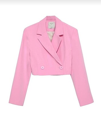 Crop Pembe blazer ceket ? Yeni etiketli içi leopar desenli 