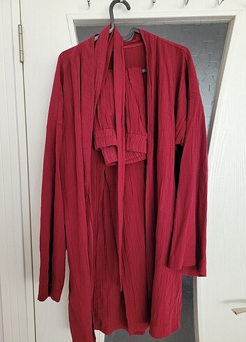 38 Beden Trendyol modest sıfır pantolon tunik takım bordo