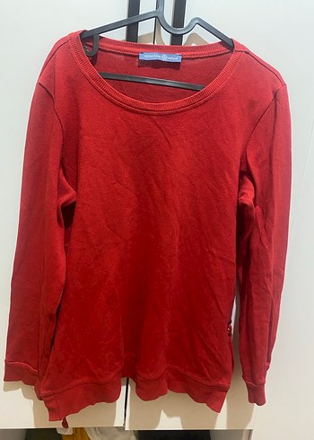 Kırmızı Kadın Uzun Kollu Basic Sweatshirt