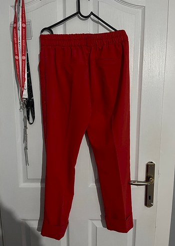 Bershka kırmızı kumaş pantolon - Görsel 3