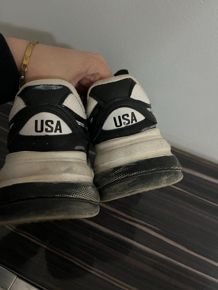 New balance 990v Beyaz Siyah Platform Topuklu Kadın Spor Ayakkab - Görsel 3