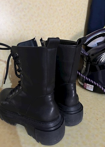 Siyah Deri Gotik Stiletto Topuklu Botlar - Görsel 4