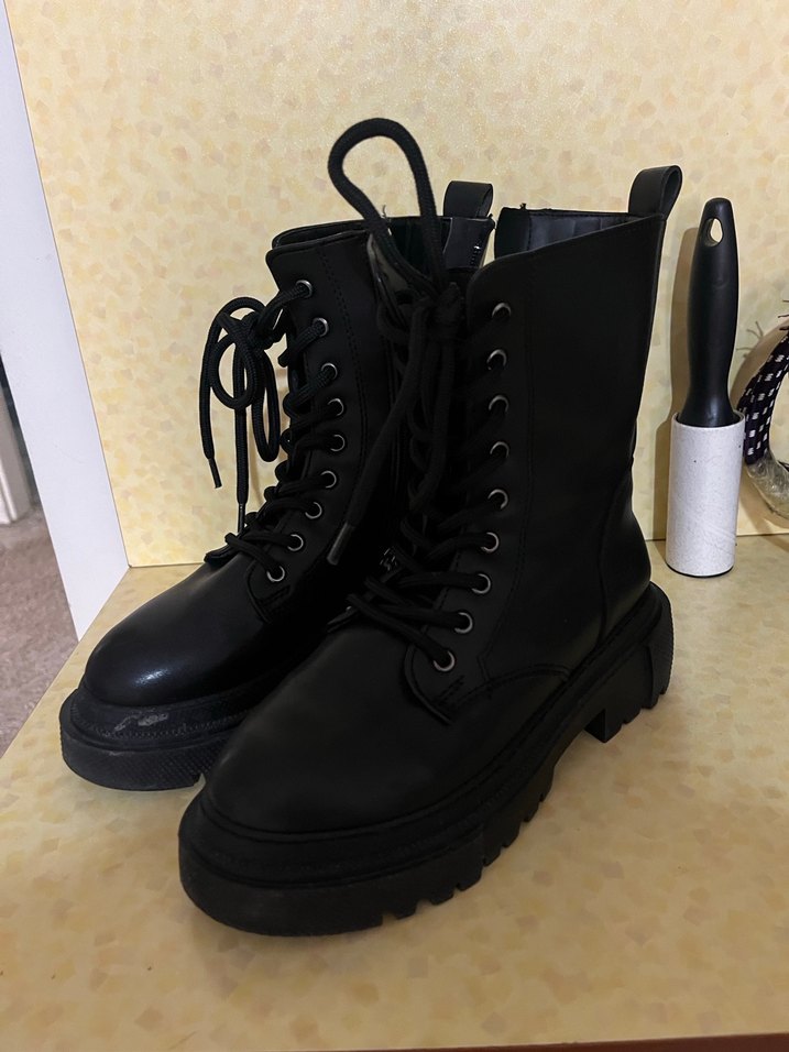 Siyah Deri Gotik Stiletto Topuklu Botlar - Görsel 2