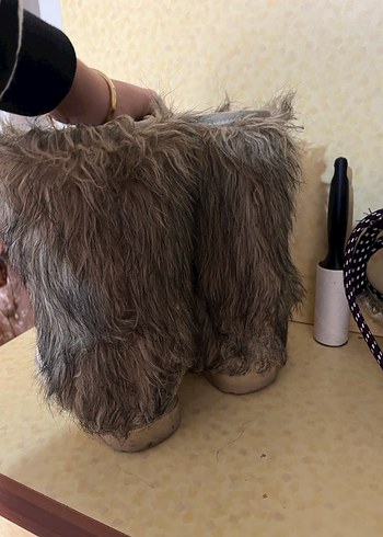 Ugg çift taraflı Bej Süet Kadın Bot, Kürklü, - Görsel 4