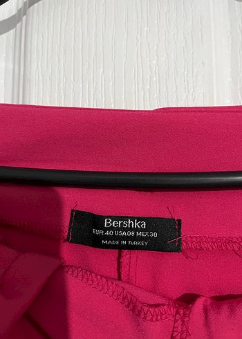 Pembe Kemerli Koyu Pembe Kadın Kumaş Pantolon - Görsel 3