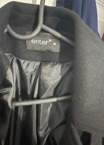 Siyah Klasik Kesim kuşaklı kısa Kaban - Görsel 2