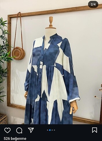 ZARA PREMİUM MAVİ VİSKON TESETTÜR ELBİSE