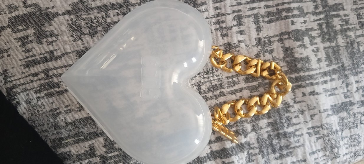 Zincir Detaylı Beyaz Kalp Şeklinde Kadın El Zinciri - Görsel 2