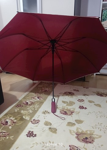 Bordo Piliseli Kadın Şemsiye sevgililer şemsiyesi - Görsel 4