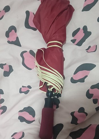 Bordo Piliseli Kadın Şemsiye sevgililer şemsiyesi - Görsel 5