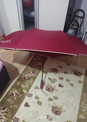 Bordo Piliseli Kadın Şemsiye sevgililer şemsiyesi - Görsel 2