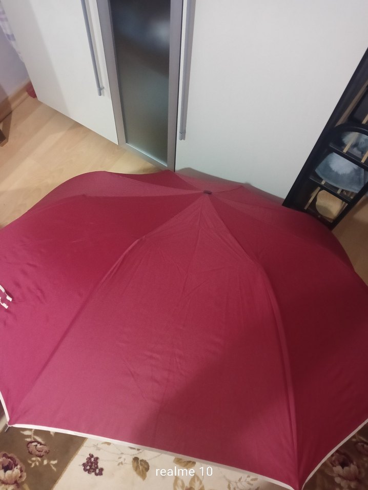 Bordo Piliseli Kadın Şemsiye sevgililer şemsiyesi - Görsel 3