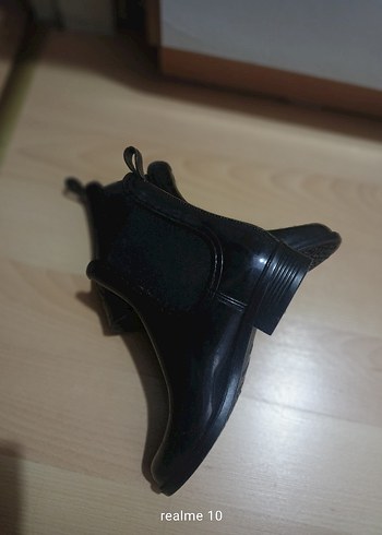 Siyah Parlak Rugan Stiletto Topuklu Bot - Görsel 5