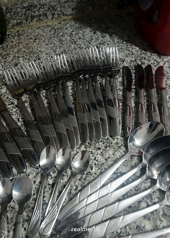 Gri Paslanmaz Çelik Çatal Bıçak Kaşık Seti - Görsel 2