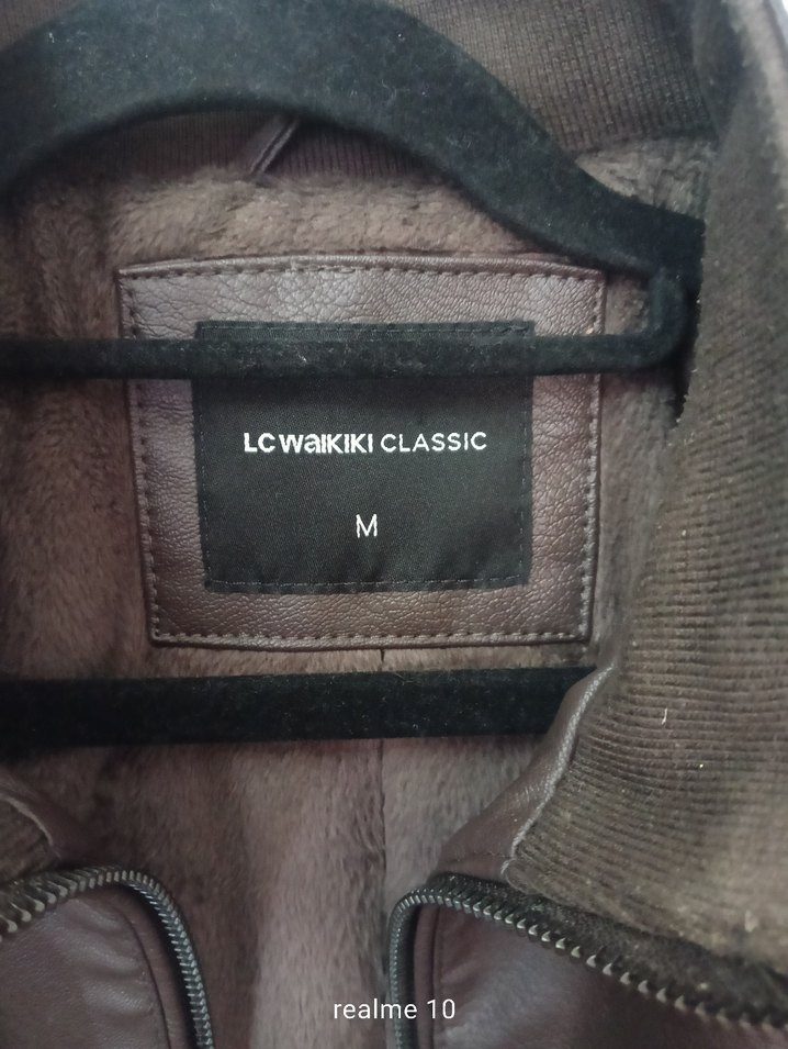 Kahverengi Fermuarlı Erkek Deri Biker Ceket - Görsel 3