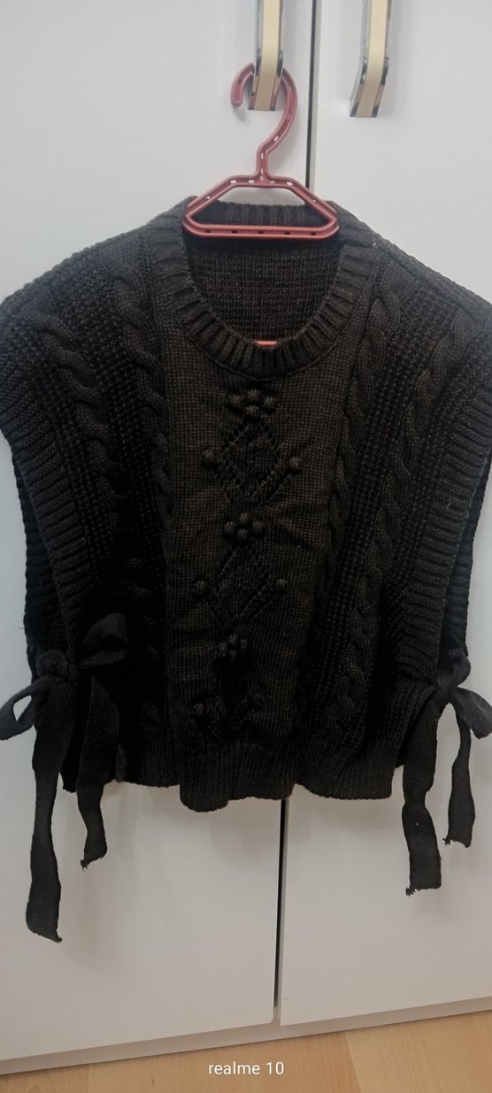 Siyah Örgü Kadın Süveter Yüksek Yaka - Görsel 2