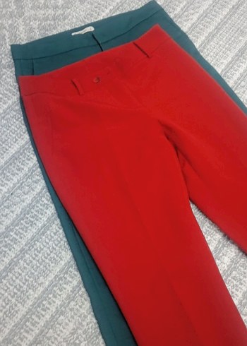 Kırmızı Kadın Regular Fit Kumaş Pantolon - Görsel 2