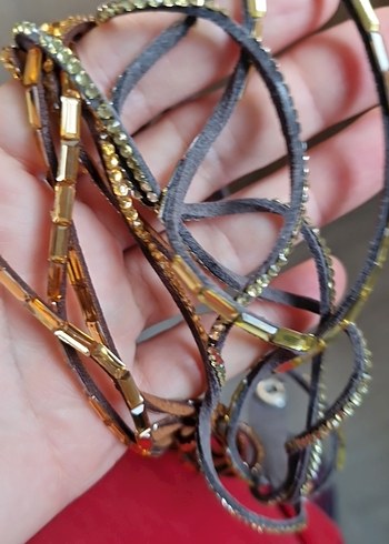 suni deri,  taşlı  Bohem Bileklik ,ikili fiyattır - Görsel 2