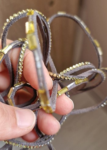 suni deri,  taşlı  Bohem Bileklik ,ikili fiyattır - Görsel 8