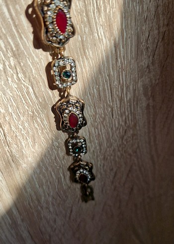 Renkli Zincir Detaylı Vintage Bilezik - Görsel 2