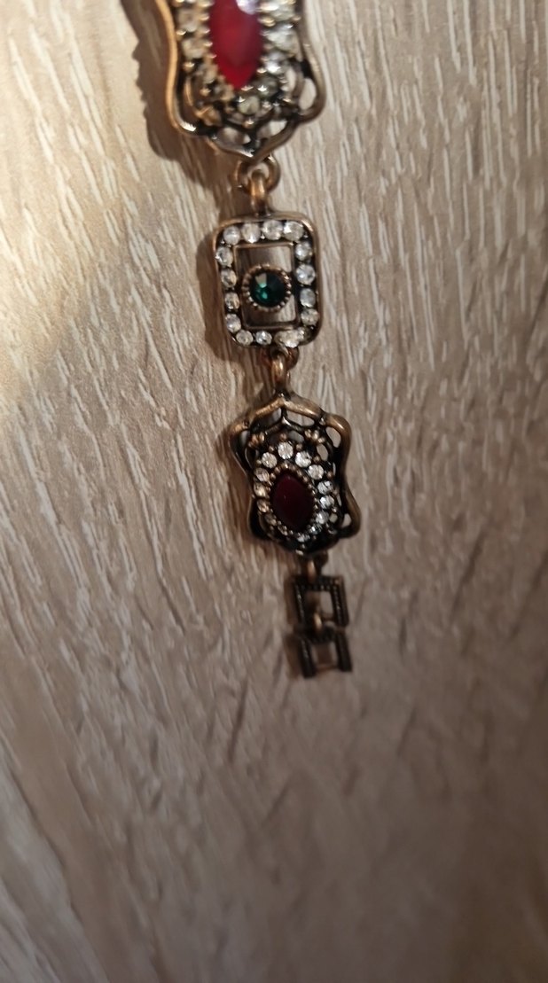 Renkli Zincir Detaylı Vintage Bilezik - Görsel 4