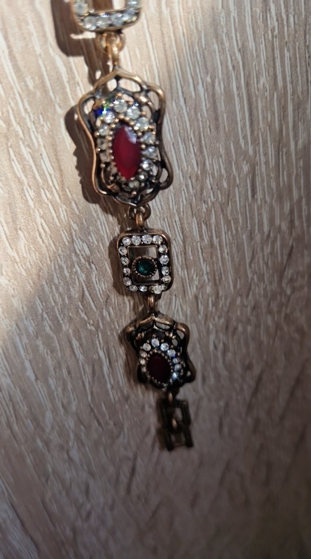 Renkli Zincir Detaylı Vintage Bilezik - Görsel 3