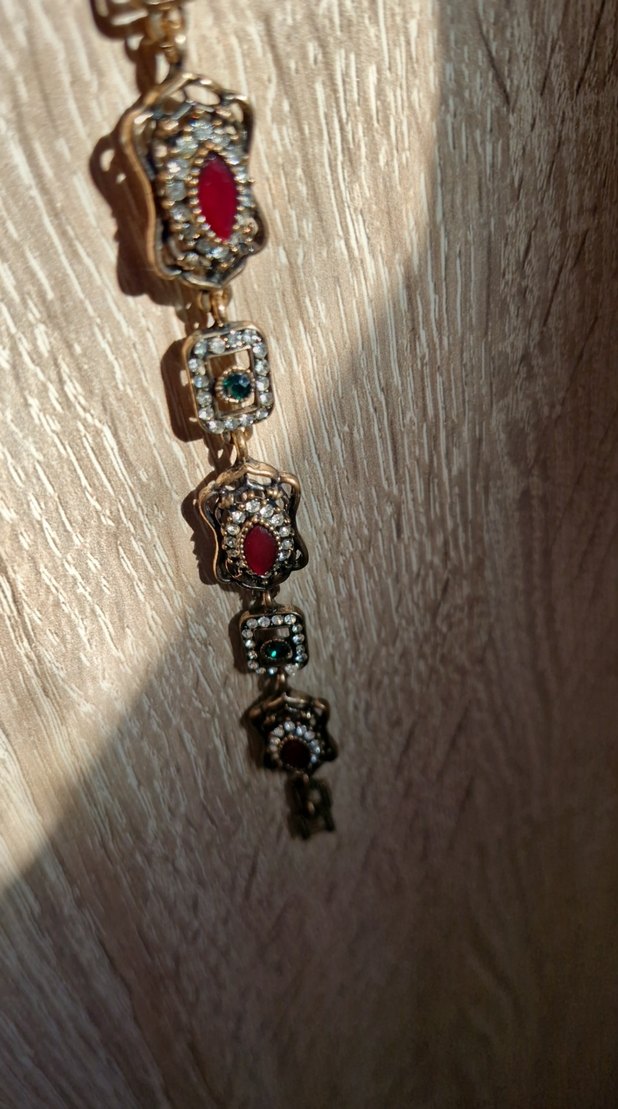 Renkli Zincir Detaylı Vintage Bilezik - Görsel 2