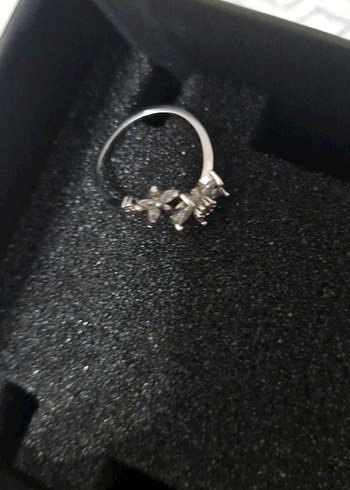 Zirkonyum Taşlı Çiçekli Ayarlanabilir Kadın Yüzük (gümüş değil) - Görsel 5