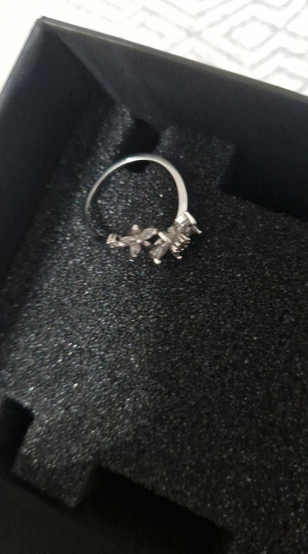 Zirkonyum Taşlı Çiçekli Ayarlanabilir Kadın Yüzük (gümüş değil) - Görsel 5