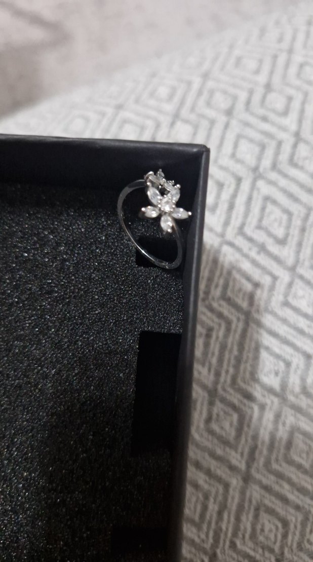 Zirkonyum Taşlı Çiçekli Ayarlanabilir Kadın Yüzük (gümüş değil) - Görsel 4