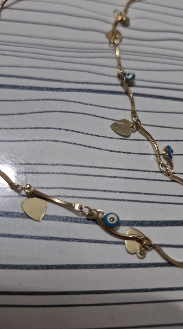 Altın Renk Uzun Zincir Detaylı Kadın Kolye - Görsel 3