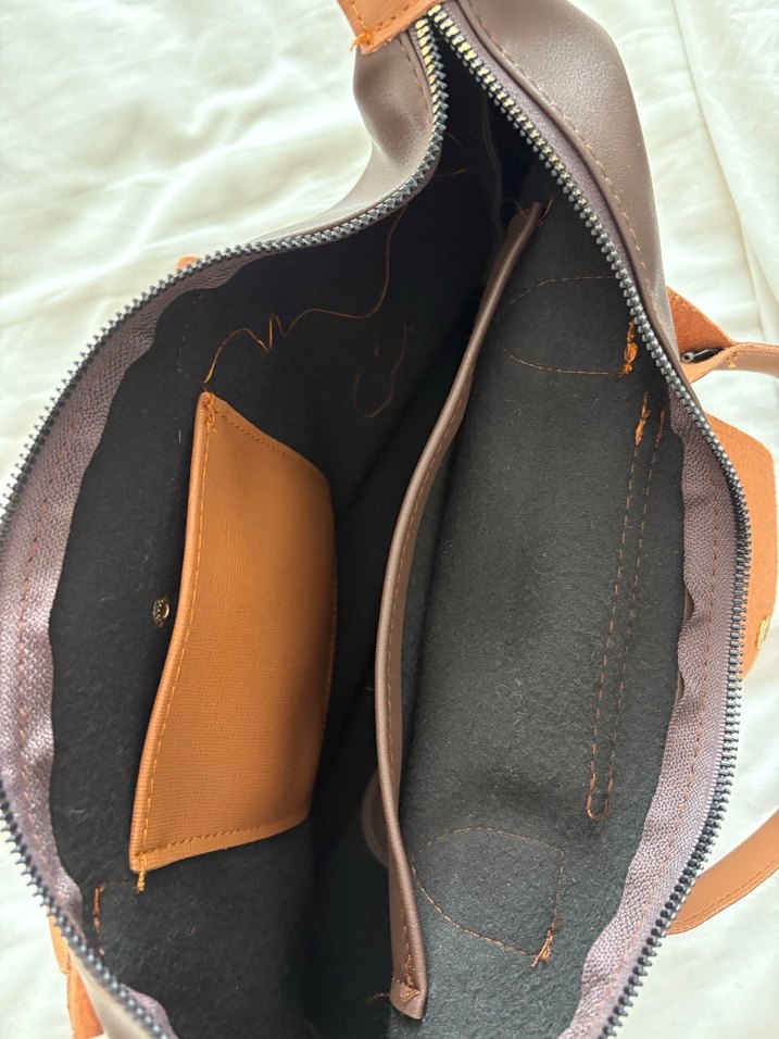 Kahverengi Deri Kadın Omuz Çantası - Görsel 3