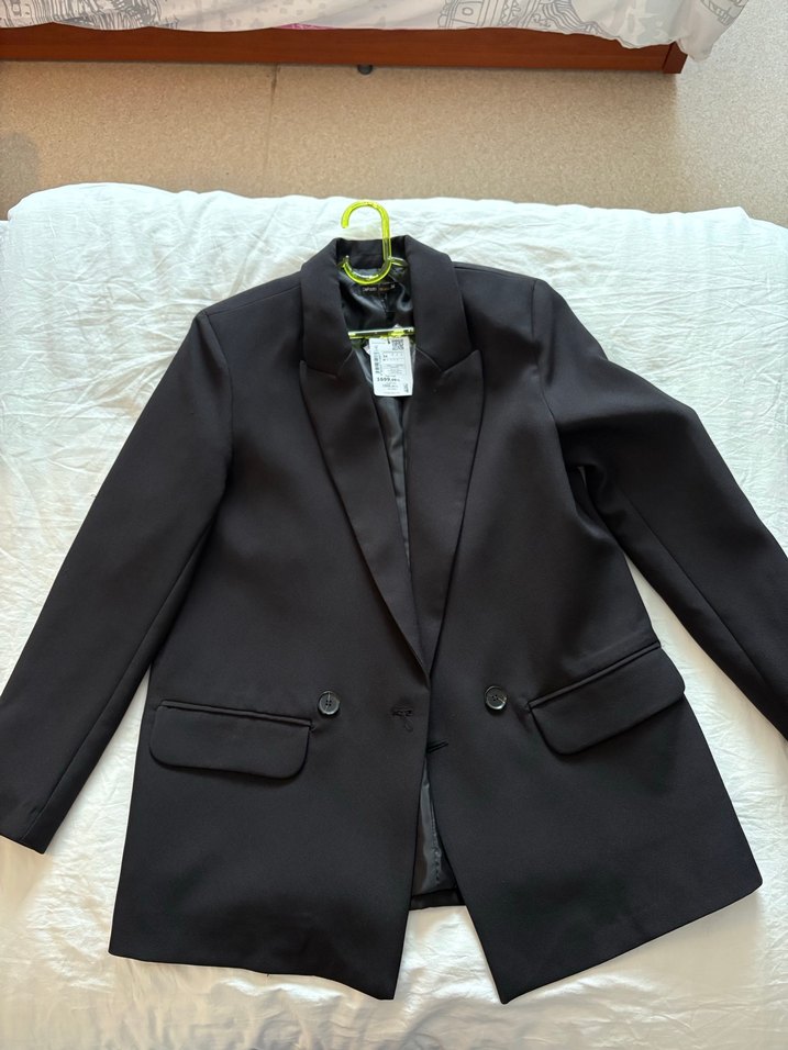 Düğmeli Siyah Kadın Blazer Ceket - Görsel 4