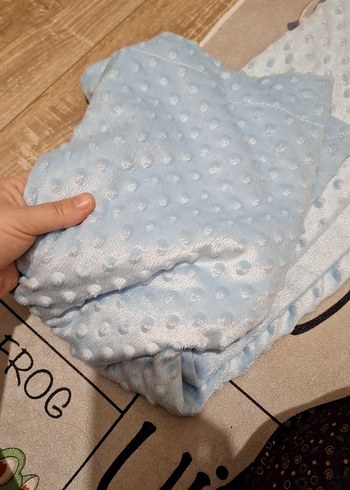 Pastel Mavi Çocuk Battaniyesi nohut battaniye - Görsel 2