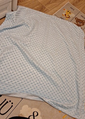 Pastel Mavi Çocuk Battaniyesi nohut battaniye - Görsel 4
