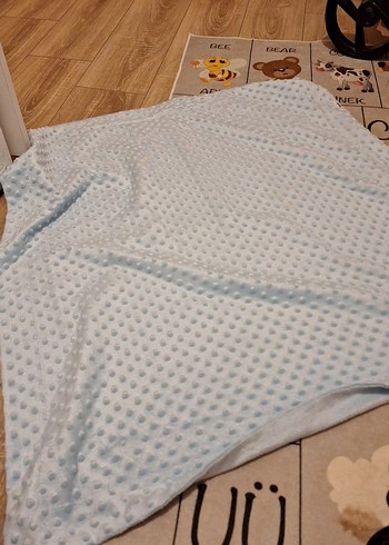 Pastel Mavi Çocuk Battaniyesi nohut battaniye - Görsel 3